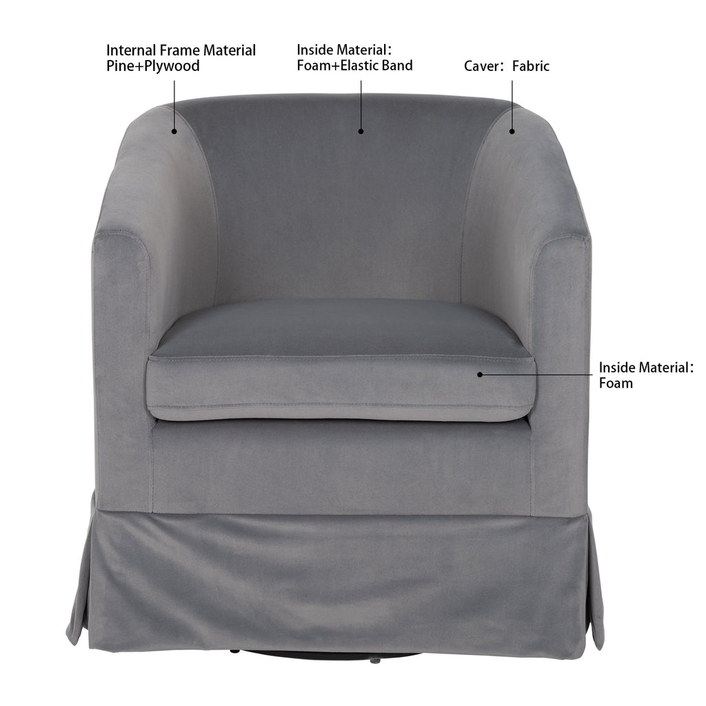 27.36" Wide Swivel Chair Gray