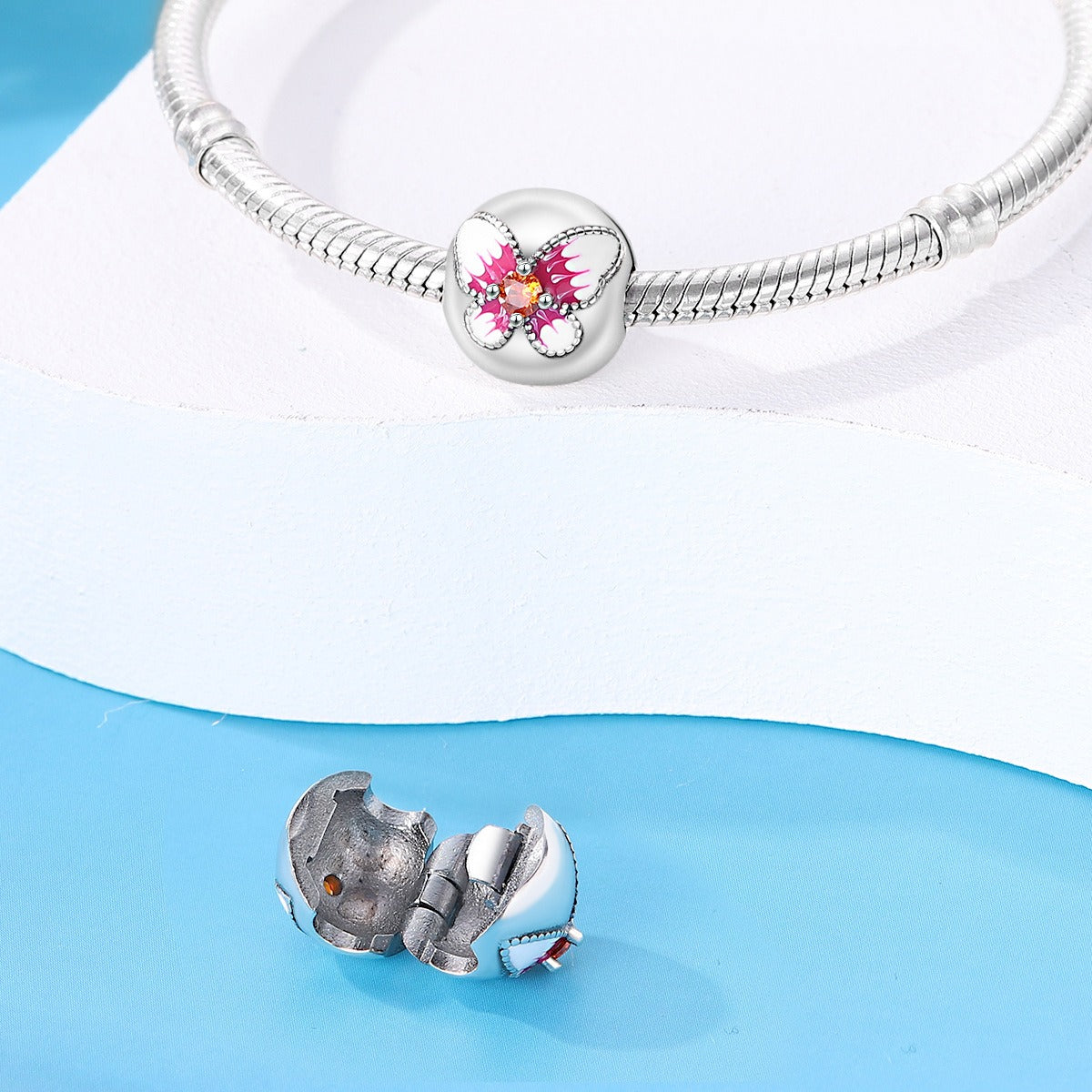 Butterfly flower thread safety bead fixing clip buckle string decoration