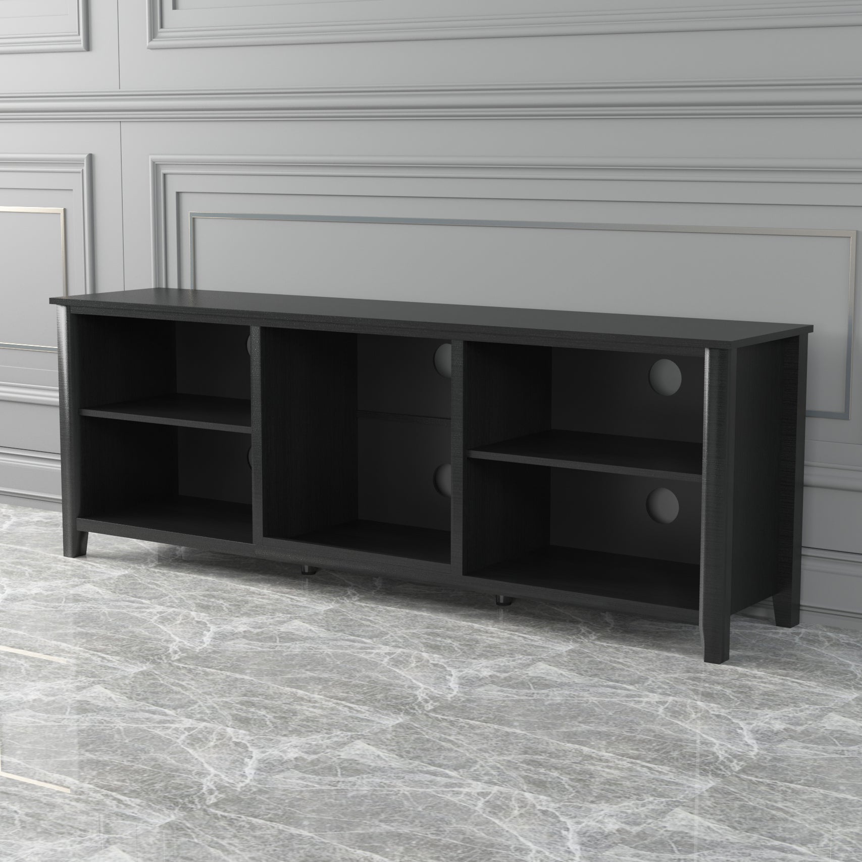 TV Stand Storage Media Console Entertainment Center Tradition Black