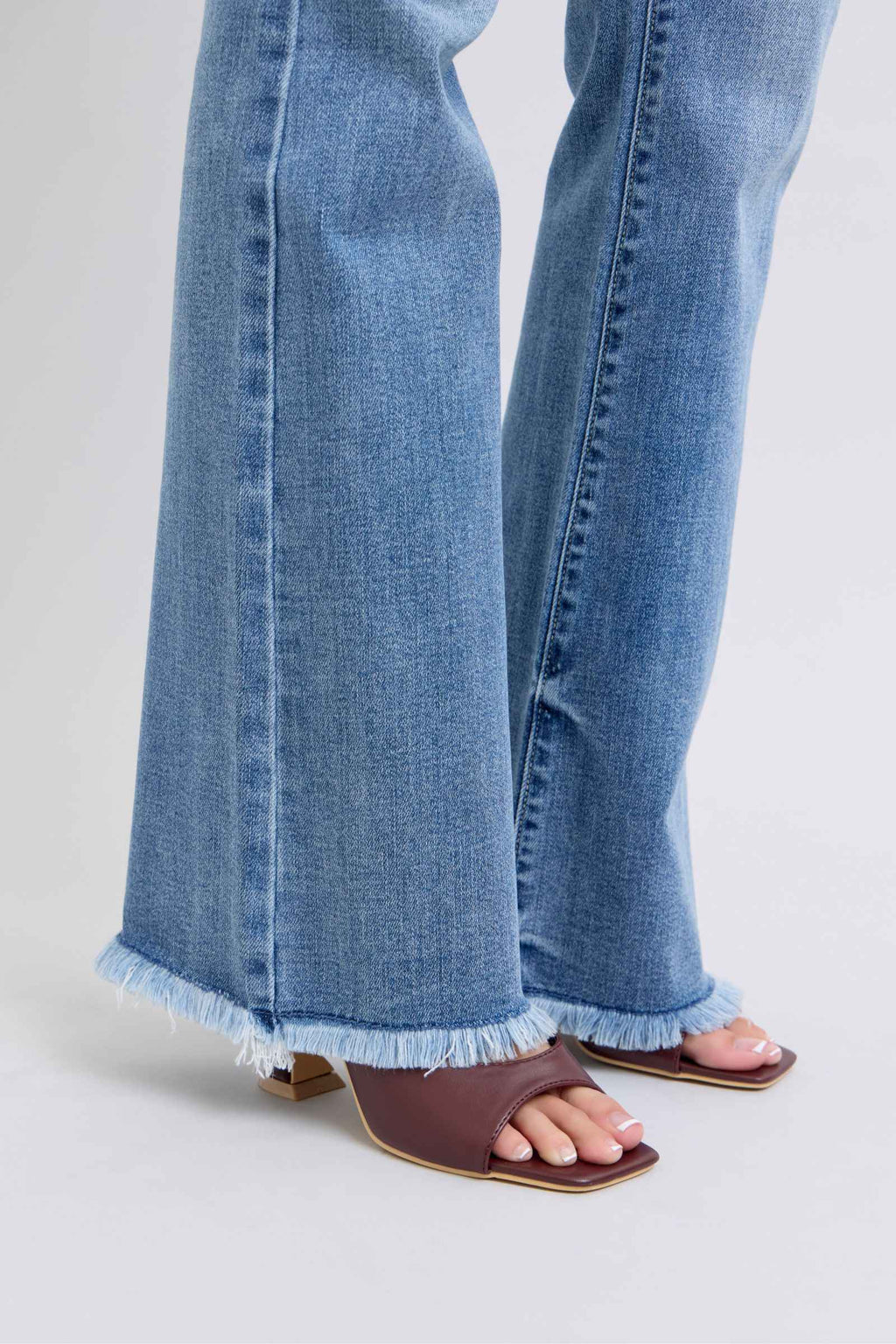 Judy Blue High Rise Bootcut Jeans with Raw Hem for Women's Jeans