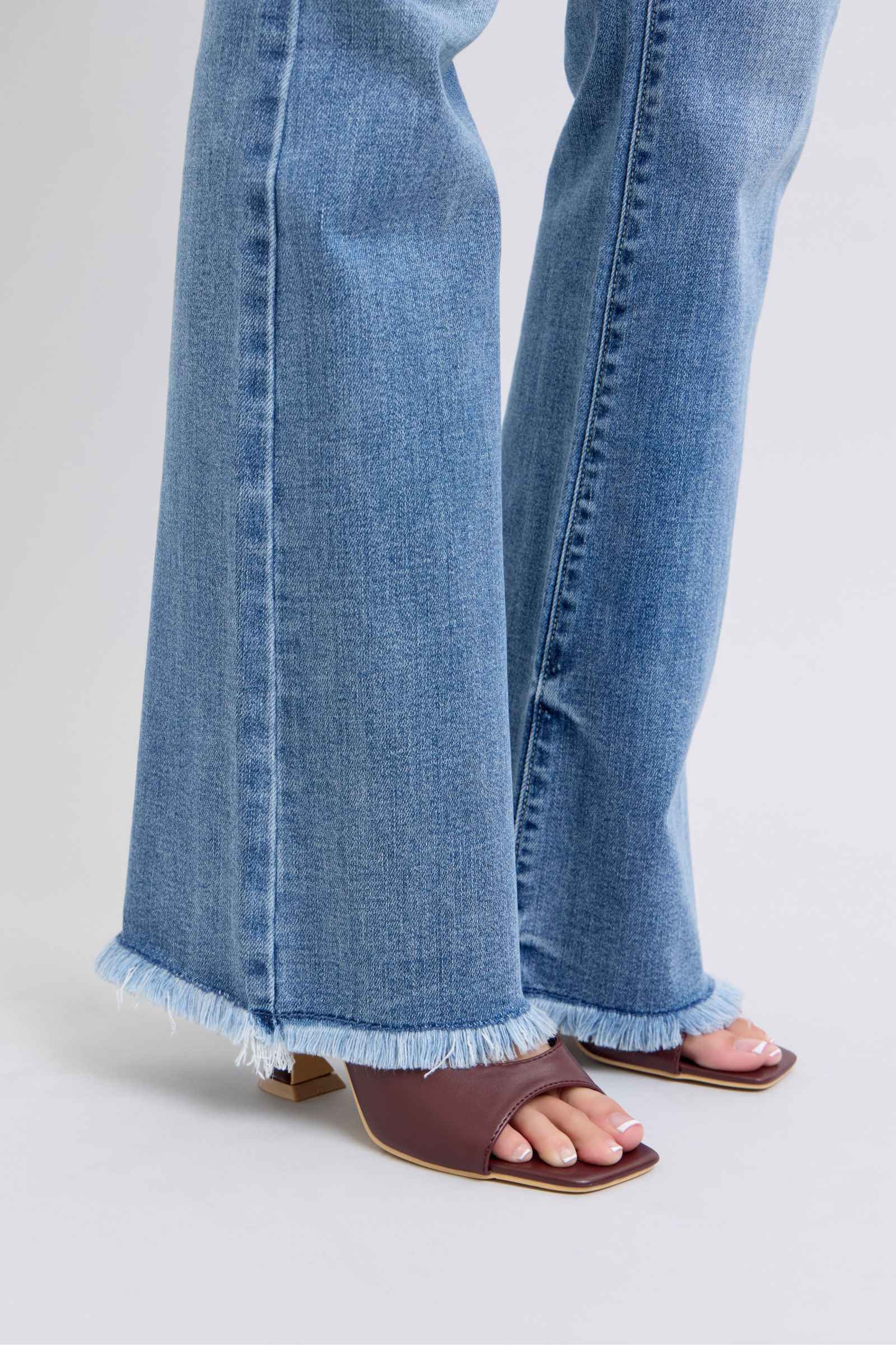 Judy Blue High Rise Bootcut Jeans with Raw Hem for Women's Jeans