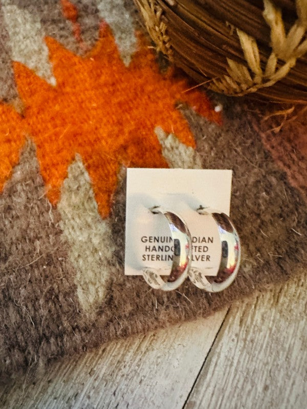 Navajo Sterling Silver Hoop Earrings