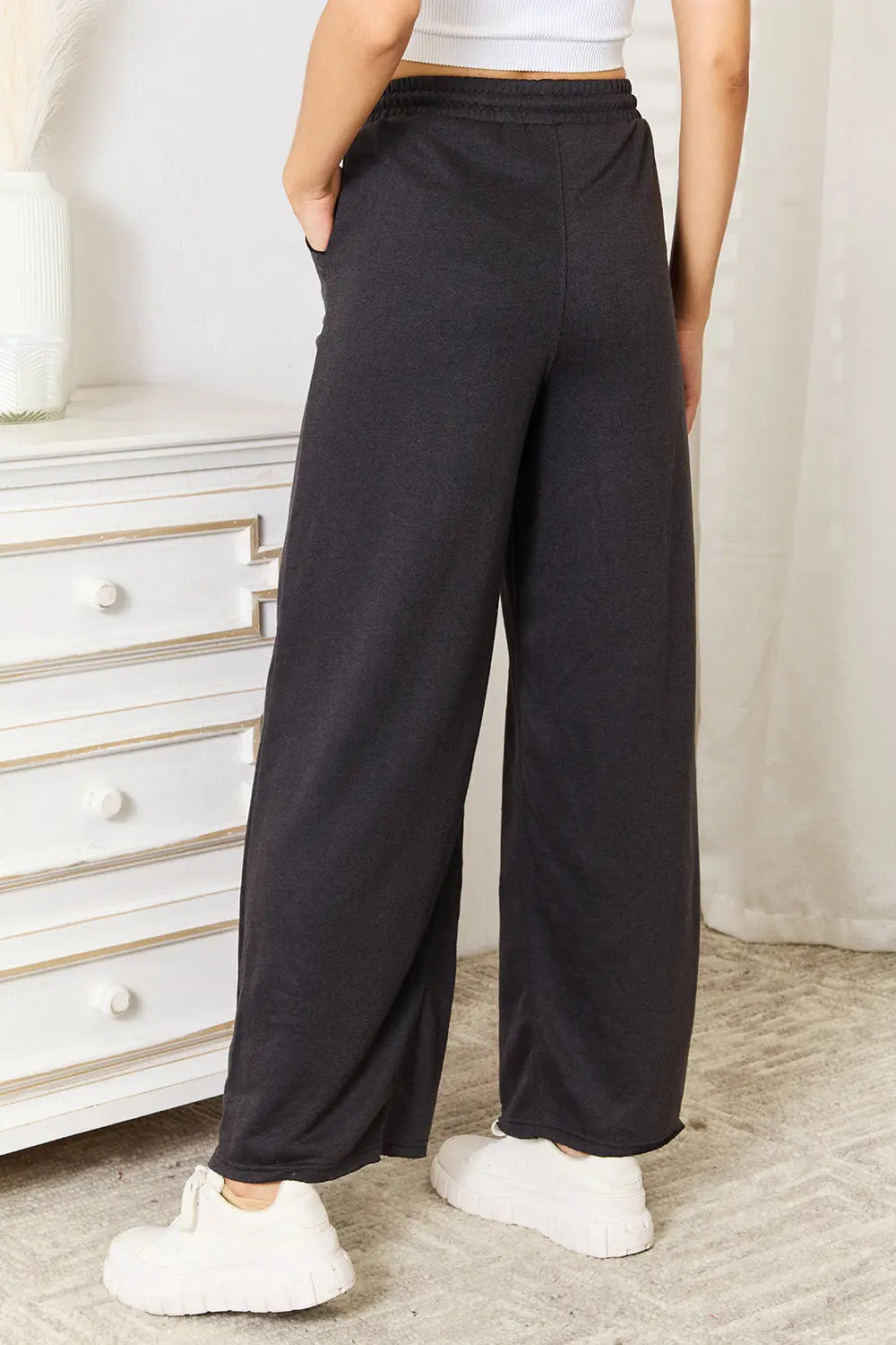 Basic Bae Drawstring Pocketed Wide Leg Lounge Pants