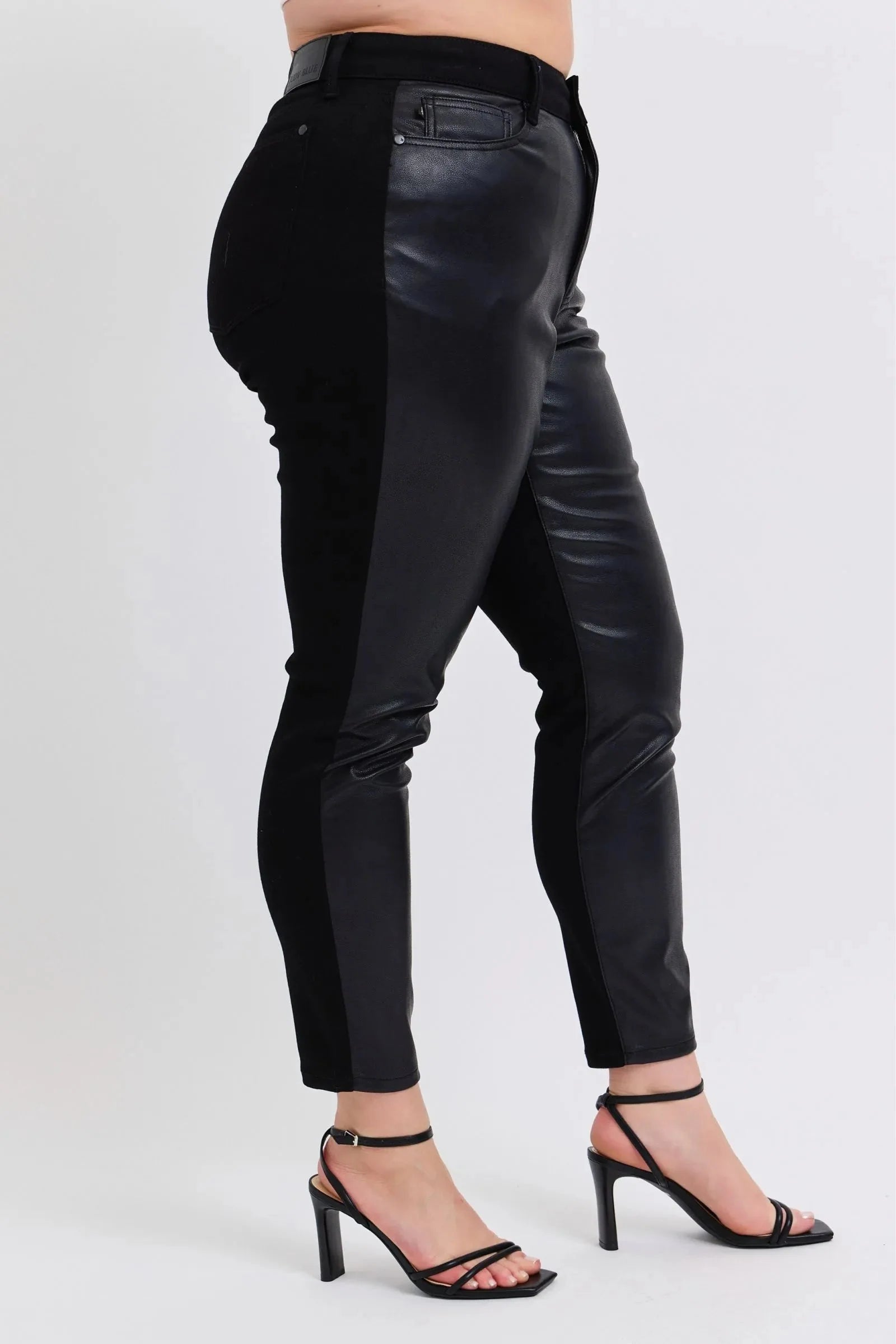 Judy Blue Jeans - Plus Size High Waist Faux Leather Skinny Pants