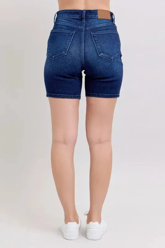 Judy Blue Full Size/Plus Size High Waist V-Front Bermuda Shorts