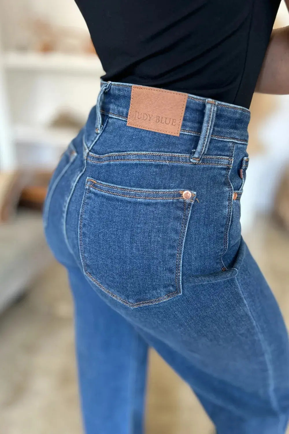 Full Size High Rise Straight Leg Judy Blue Jeans
