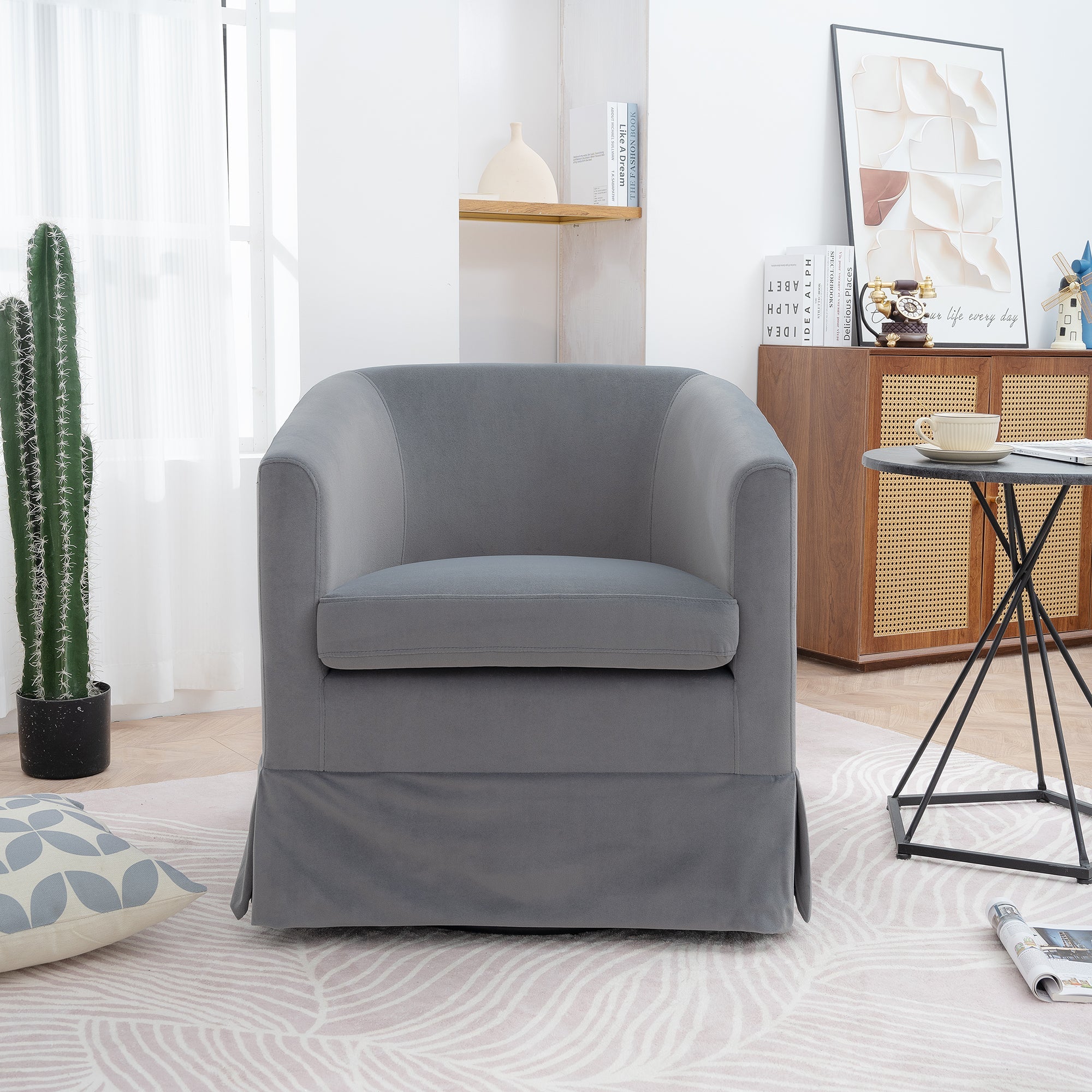 27.36" Wide Swivel Chair Gray