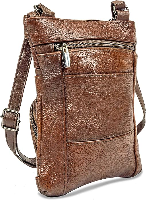 Krediz Genuine Leather Cross Body Handbag - Soft & Durable Crossbody Bags- 3 Sizes Multiple Colors