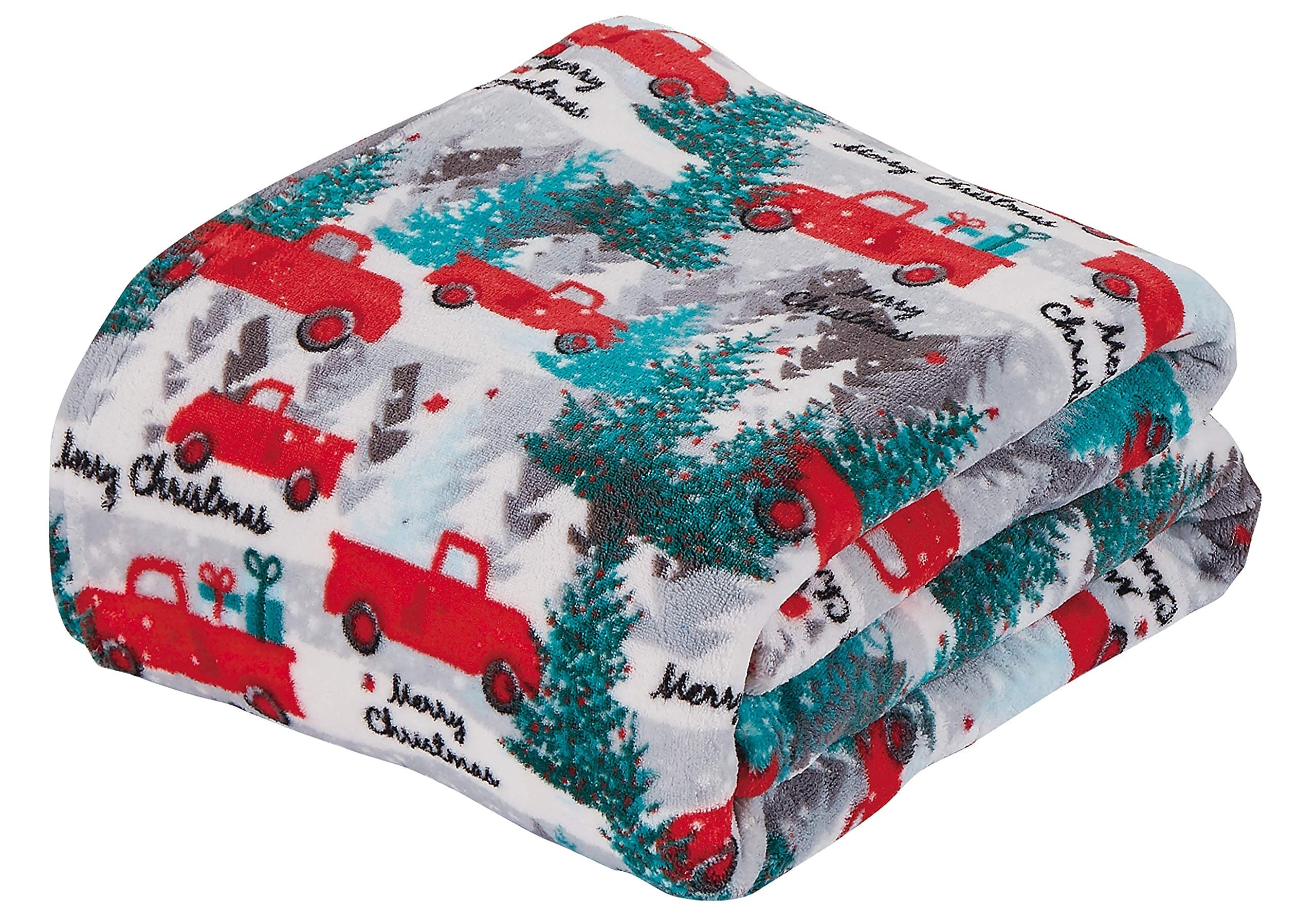 Decor&More Festive Holiday Microplush Throw Blanket (50" x 60") - Forest Friends