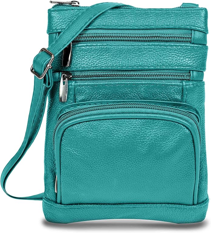 Krediz Genuine Leather Cross Body Handbag - Soft & Durable Crossbody Bags- 3 Sizes Multiple Colors