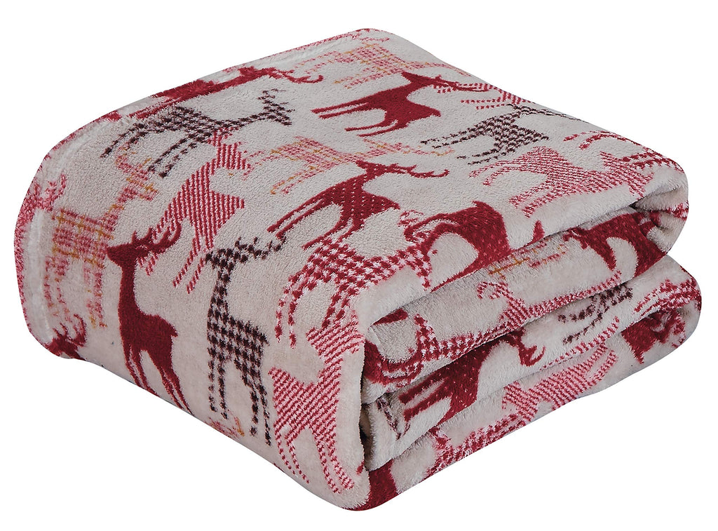 Decor&More Festive Holiday Microplush Throw Blanket (50" x 60") - Forest Friends