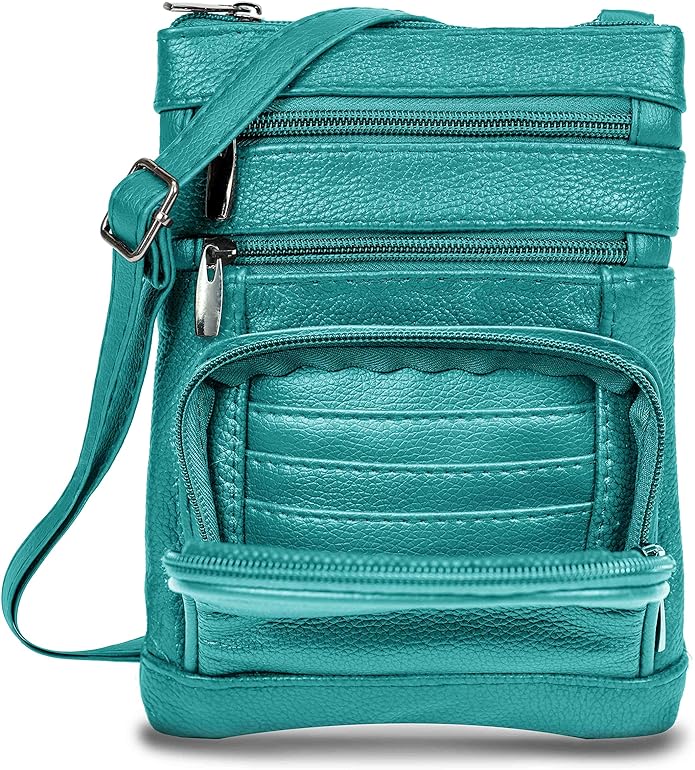 Krediz Genuine Leather Cross Body Handbag - Soft & Durable Crossbody Bags- 3 Sizes Multiple Colors