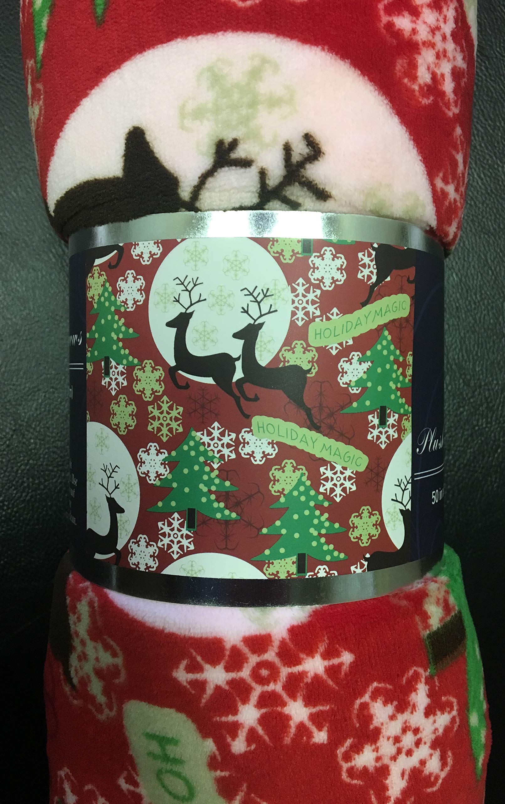 Decor&More Festive Holiday Microplush Throw Blanket (50" x 60") - Holiday Magic