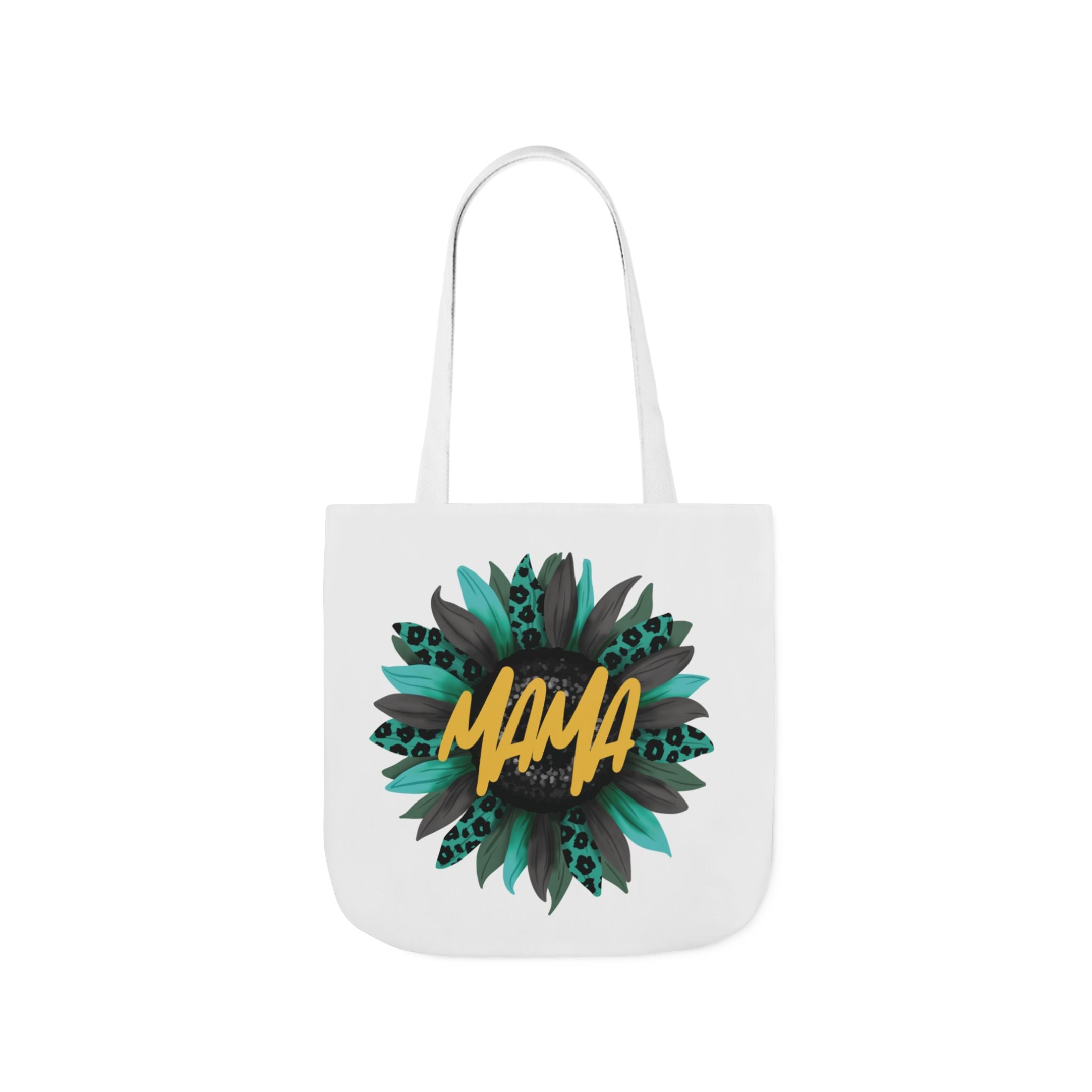 Floral Mama Canvas Tote Bag with 5-Color Straps, Eco-Friendly Shopping Bag, Gift for Mom, Mother's Day Accessory, Reusable Grocery Bag