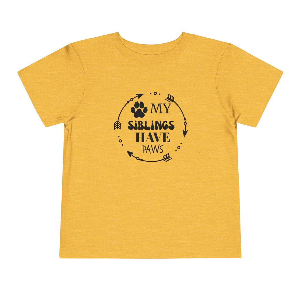 Adorable Toddler Short Sleeve Tee - "My Siblings Have Paws" Pet Lover Gift, Dog/Cat Family Shirt, Cute Kids Apparel for Pet Lovers, [...]