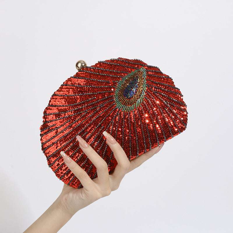 The Peacock Shell - Beaded Clutch Inspired by Nature