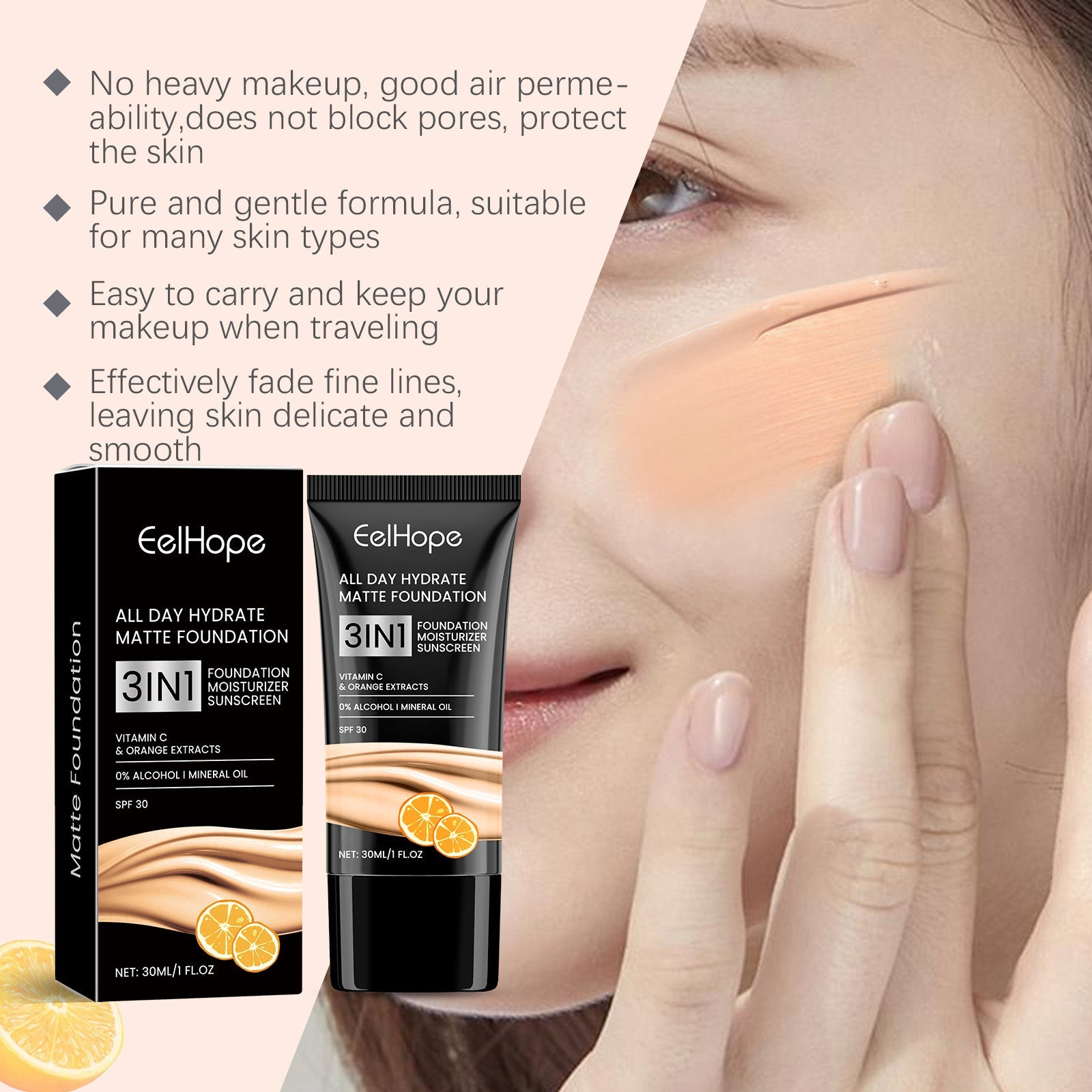 Moisturizing Matte Foundation Natural Lightweight Brightening Facial Skin Care Moisturizing Foundation Without Removing Makeup