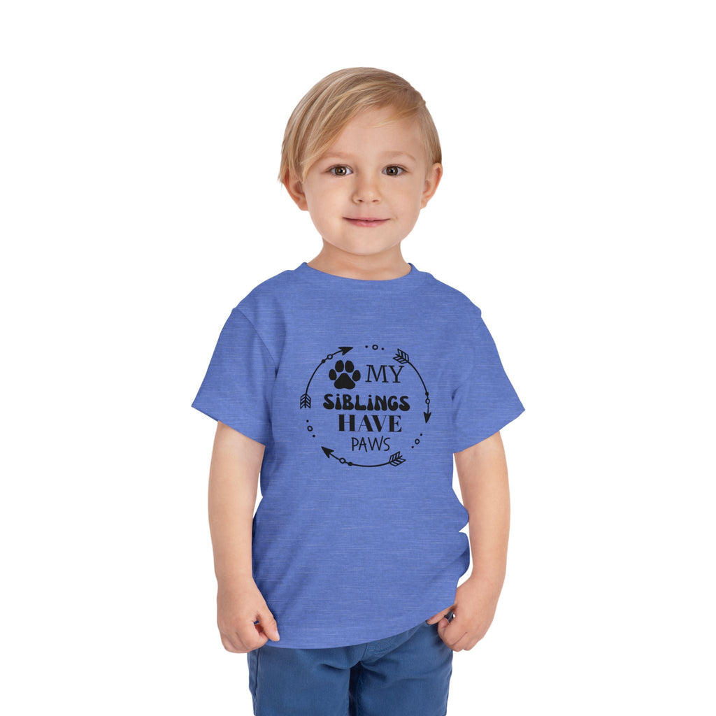 Adorable Toddler Short Sleeve Tee - "My Siblings Have Paws" Pet Lover Gift, Dog/Cat Family Shirt, Cute Kids Apparel for Pet Lovers, [...]