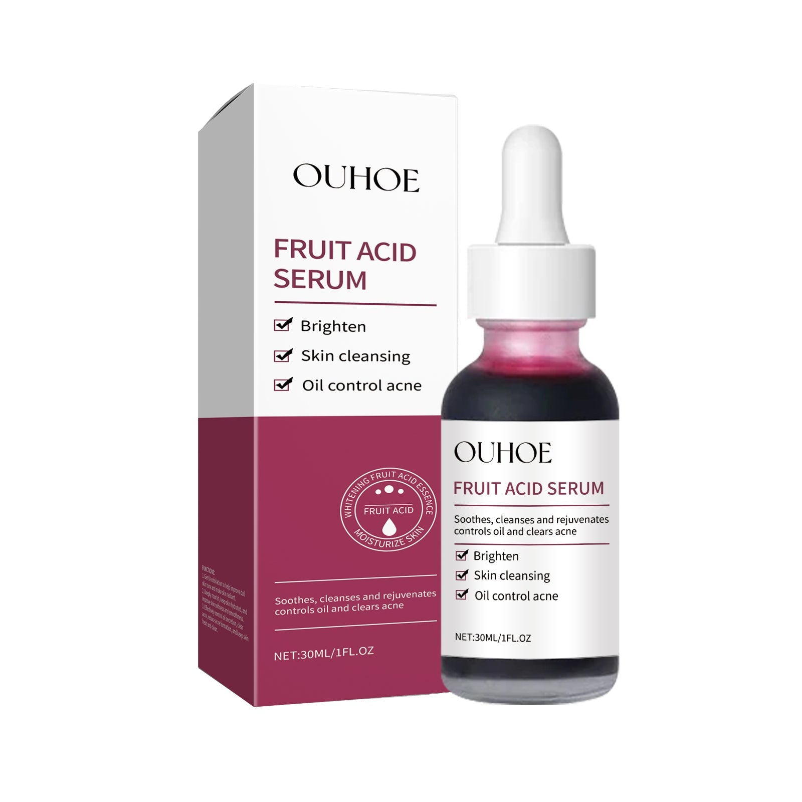 Fruit Acid Purifying Essence, Gentle Exfoliating, Moisturizing And Moisturizing Daily Skin Care Essence