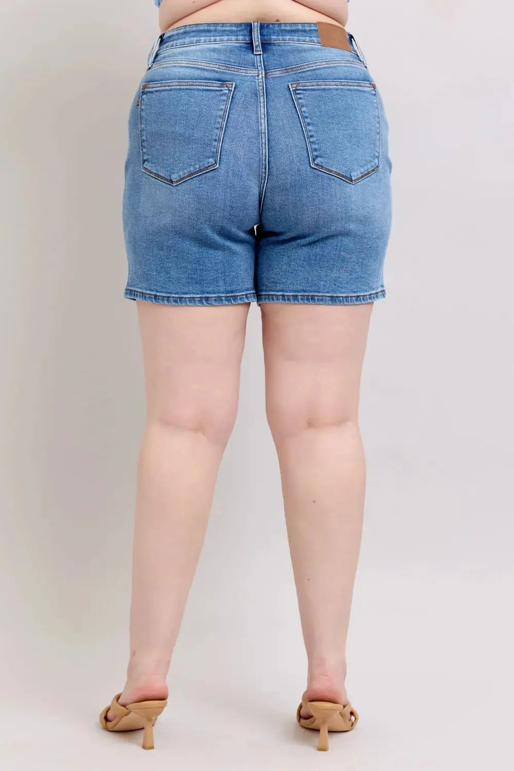 Judy Blue Full Size/Plus Size 2 Button Denim Shorts with Pockets
