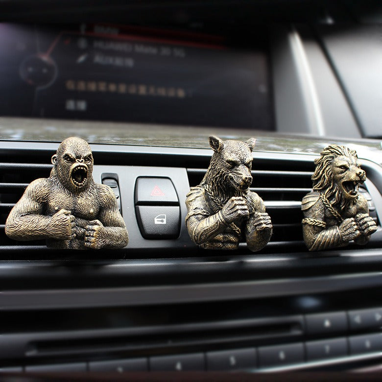 Resin Fighting Animal Set Car Fragrance Clip Decoration Creative Automotive Supplies Car Interior Decoration