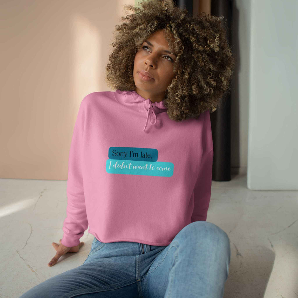 Sorry Crop Hoodie: Stylish Adult Sweatshirt for Comfort and Style Women's Top