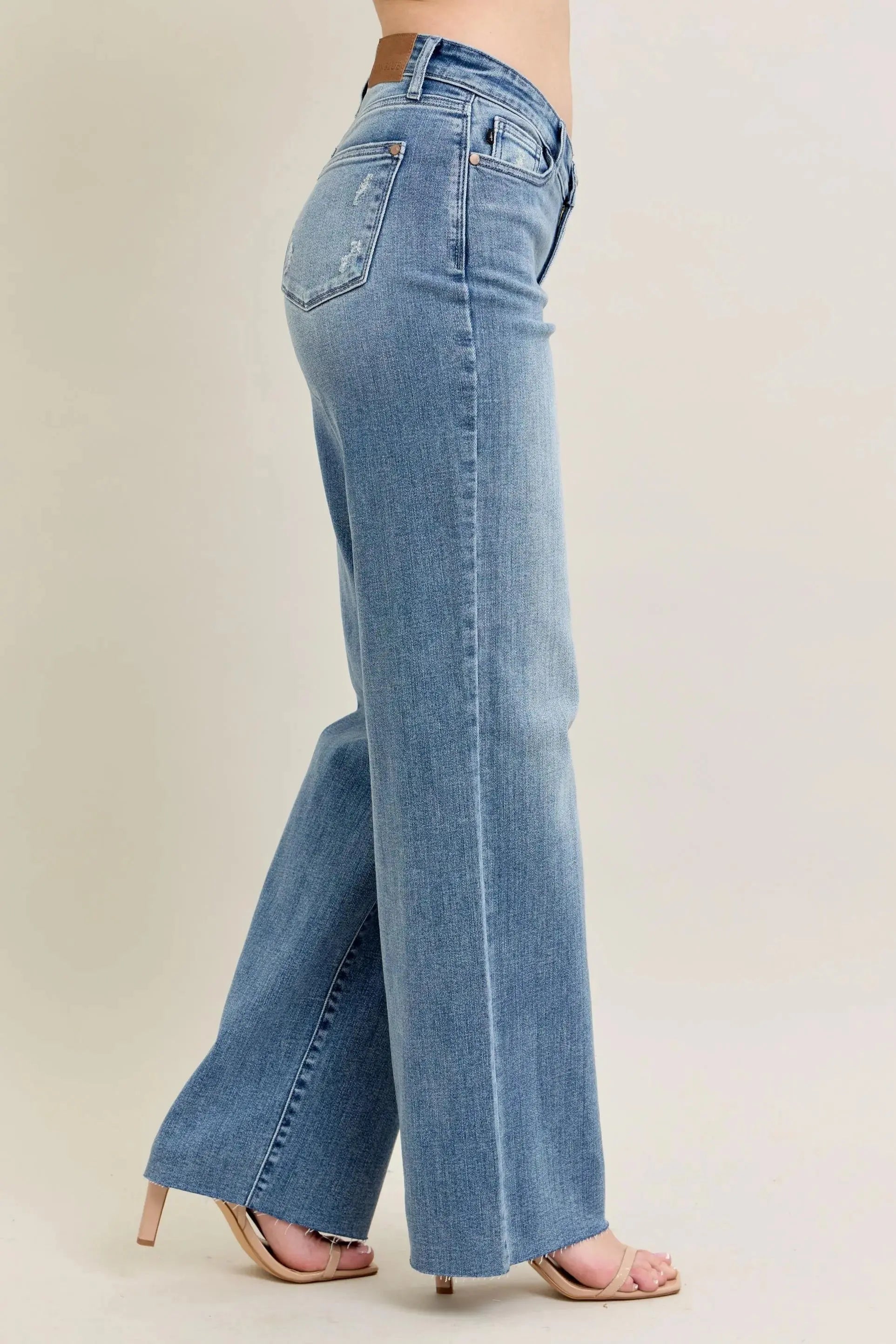 V-Front Baggy Judy Blue Jeans - Full & Plus Sizes