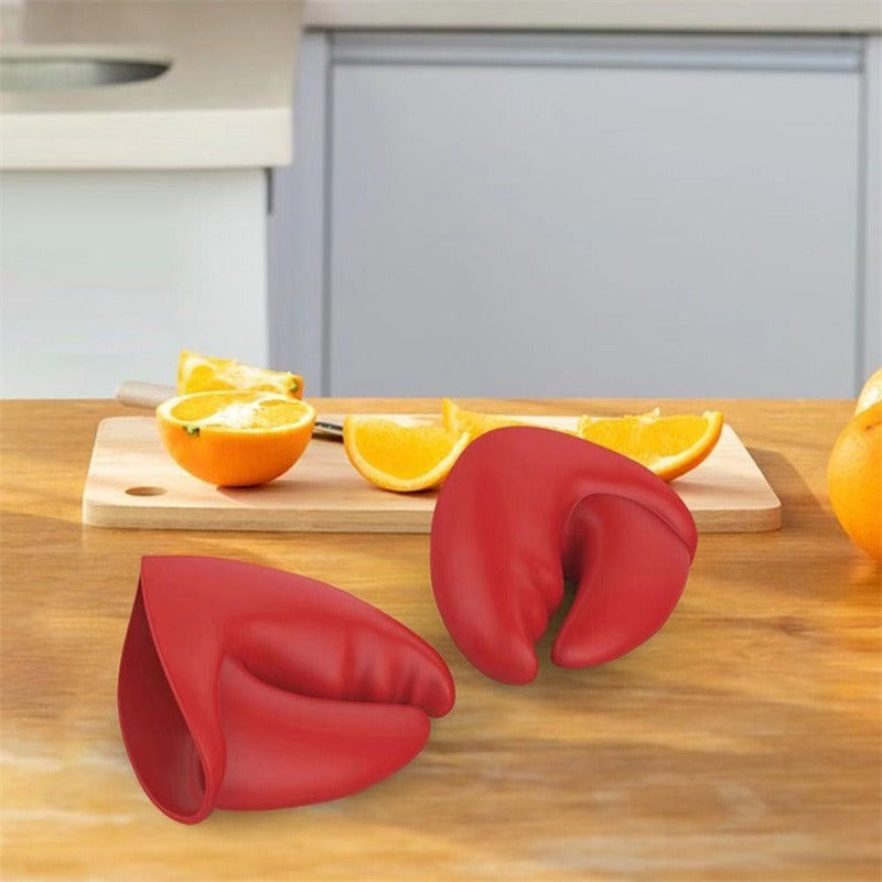 Red lobster pliers insulated gloves kitchen insulation temperature resistance thick silicone to prevent burns hand clip