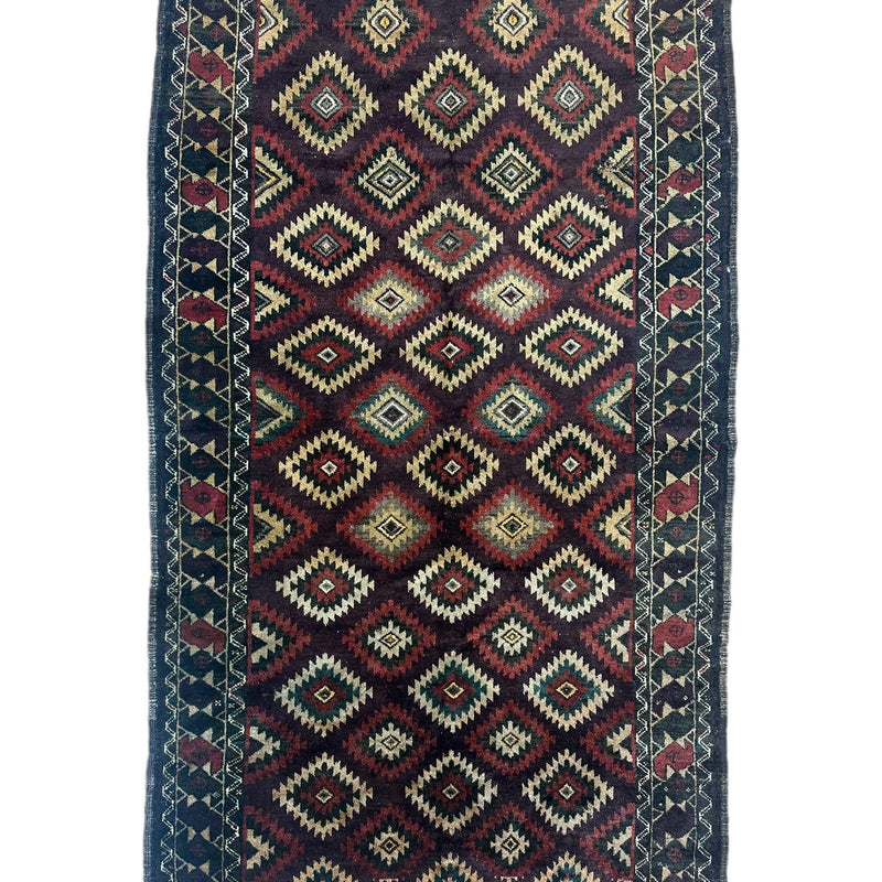 Antique 1900’s Tribal Baluch Wool Rug 4’5” x 8’6”