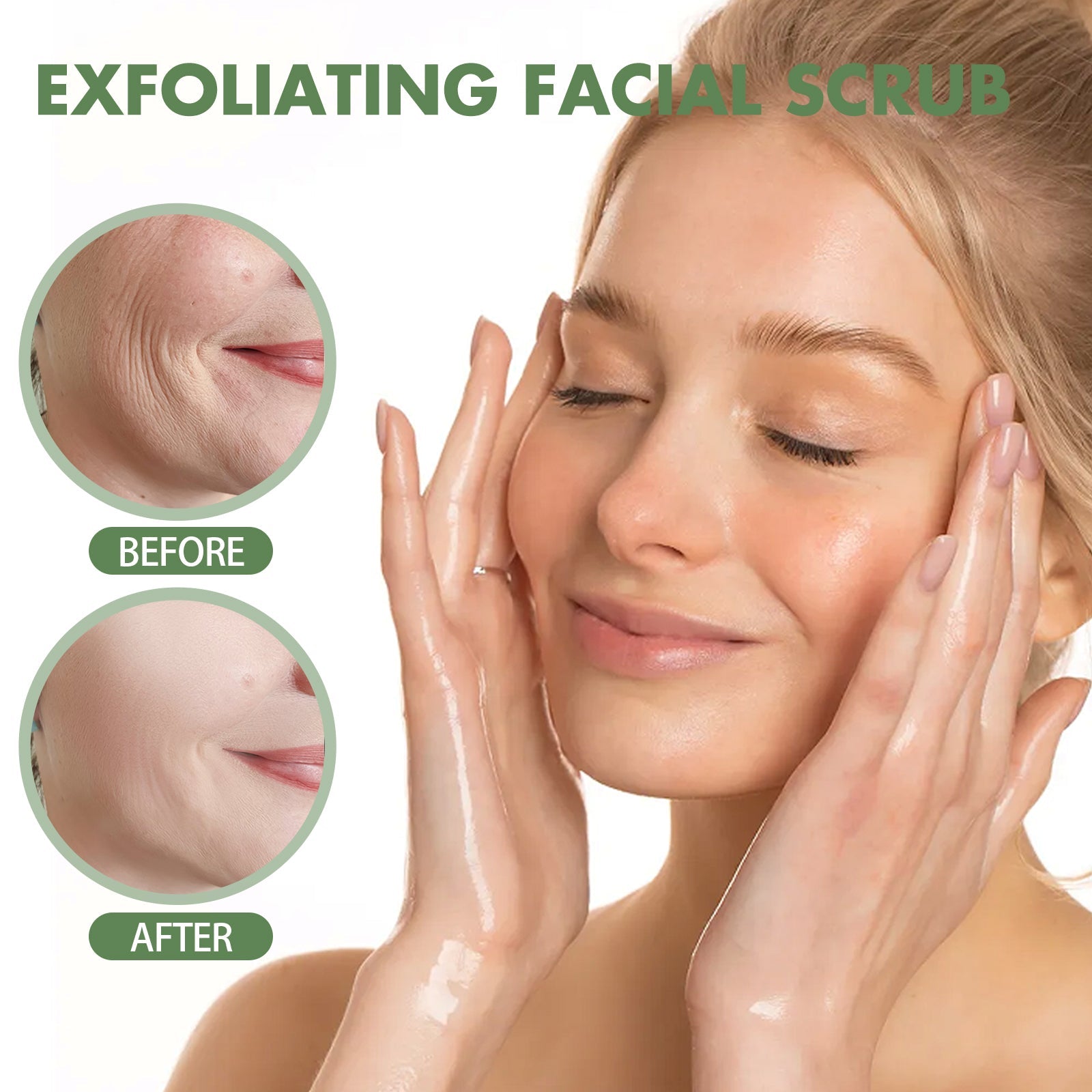 Exfoliating Facial Scrub, Deep Cleaning Removes Impurities From Fine Lines Firming Delicate Refreshing Smooth Cream