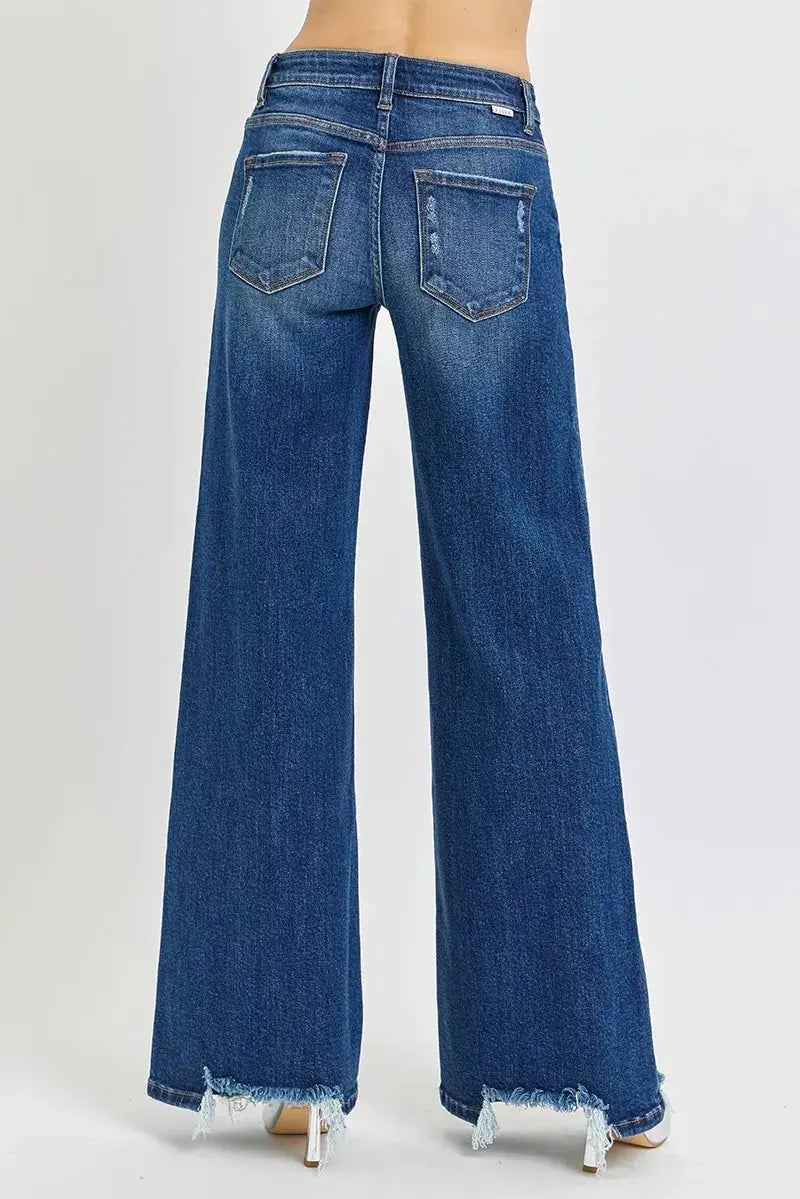 Mid Rise Wide Leg Denim RISEN Jeans in Full & Plus Sizes