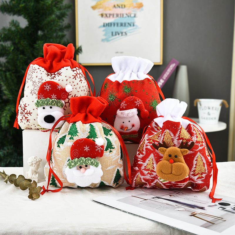 Christmas tote bag gift apple bag Christmas decoration 3D gift bag printed gift bag
