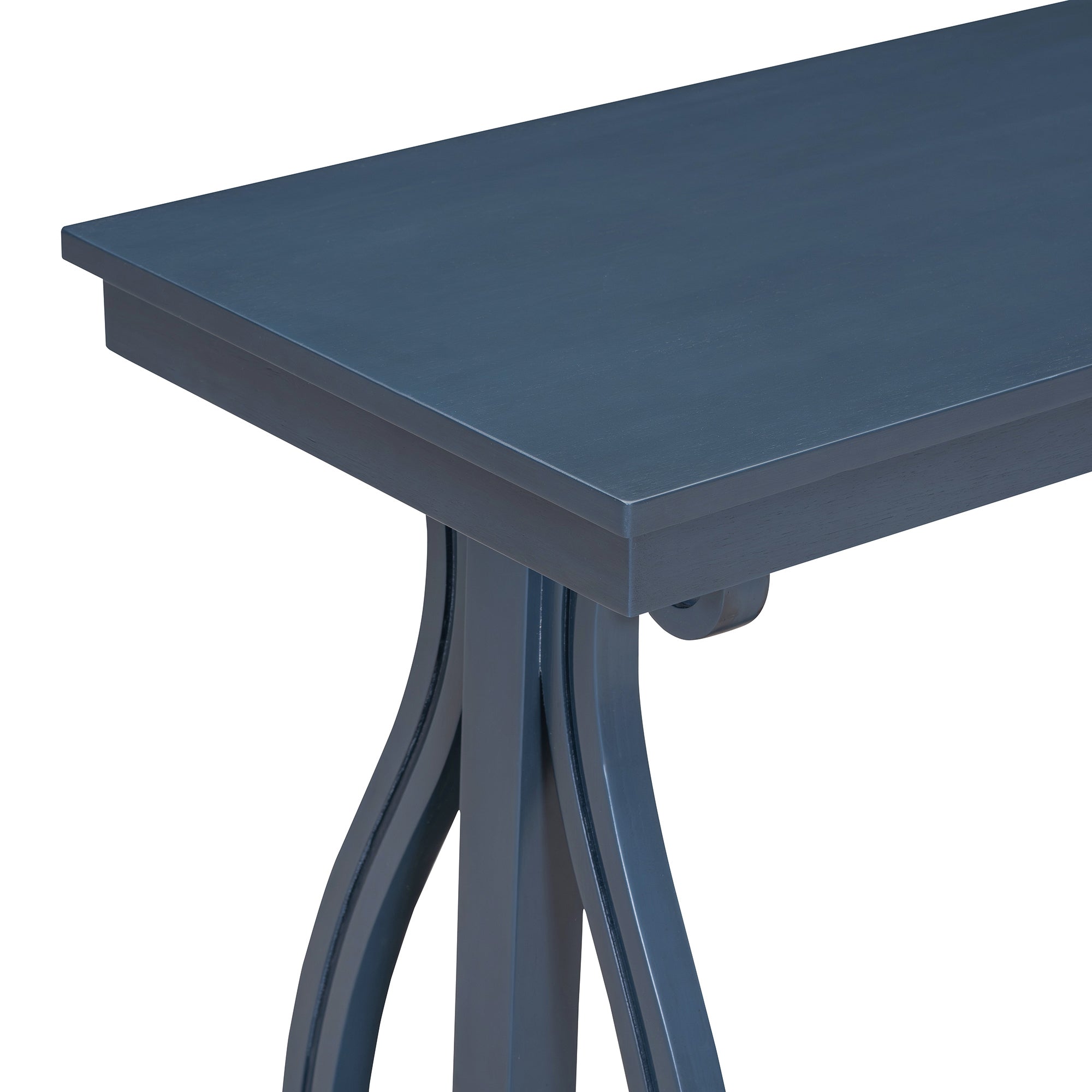 48-Inch Rustic Vintage Console Table --- Farmhouse Style Entryway Table with Open Shelf and Sturdy Construction (Navy)