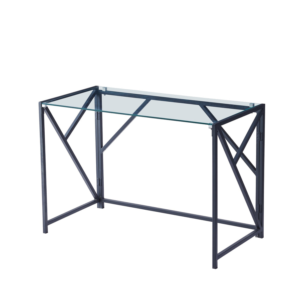 Tempered Clear Glass Computer Desk Laptop Desk Transparent Glass Laptop Table Small Study Desk