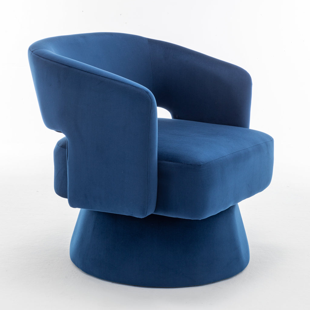 Swivel Barrel Chair, Velvet Accent Armchair 360 Degree Swivel Club Chair for Living Room Bedroom Reception Room