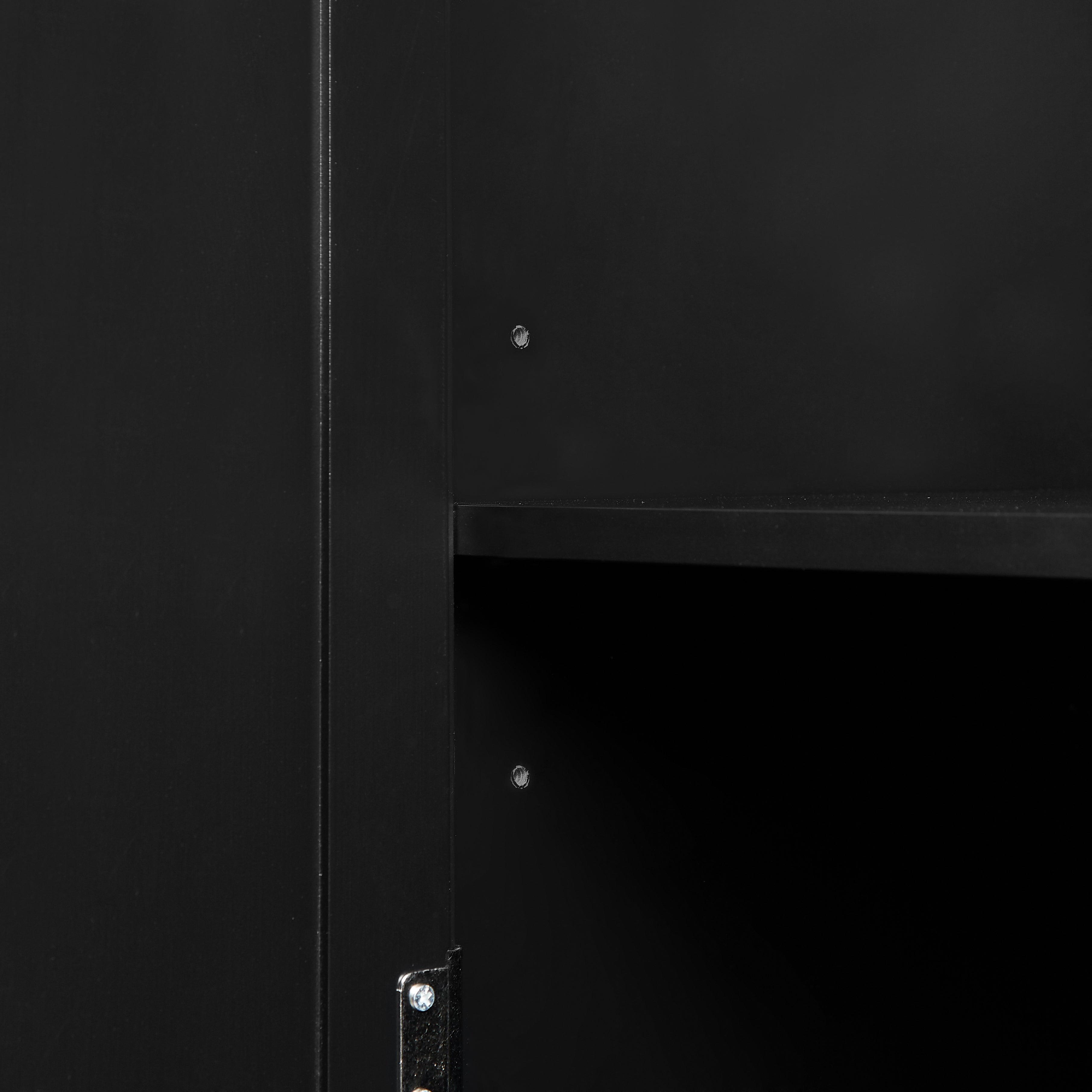 Tall Storage Cabinet with Two Drawers for Bathroom/Office, Black