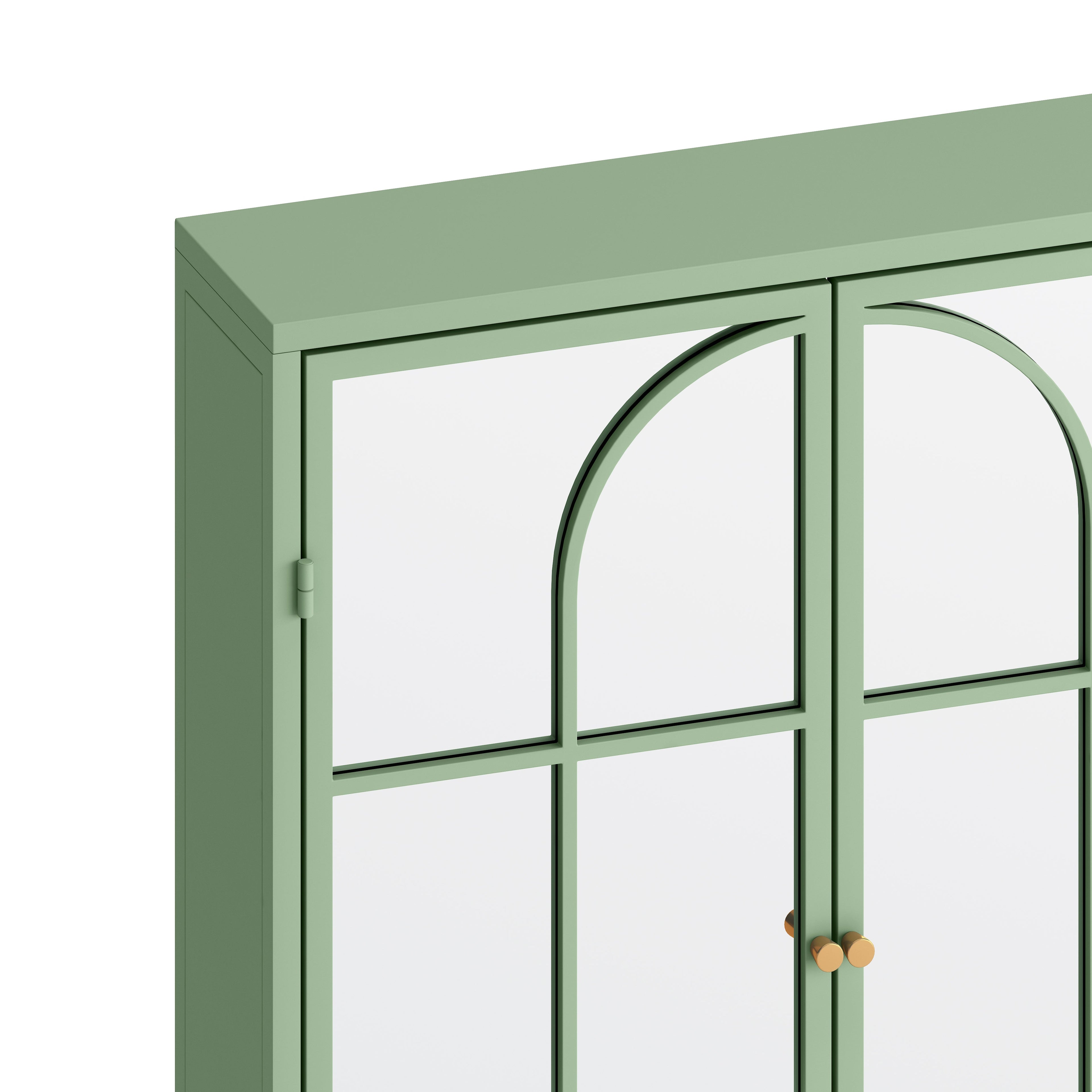 23.62 "Vintage Two Door Wall Cabinet with Mirror Three-level Entrance Storage Space Green