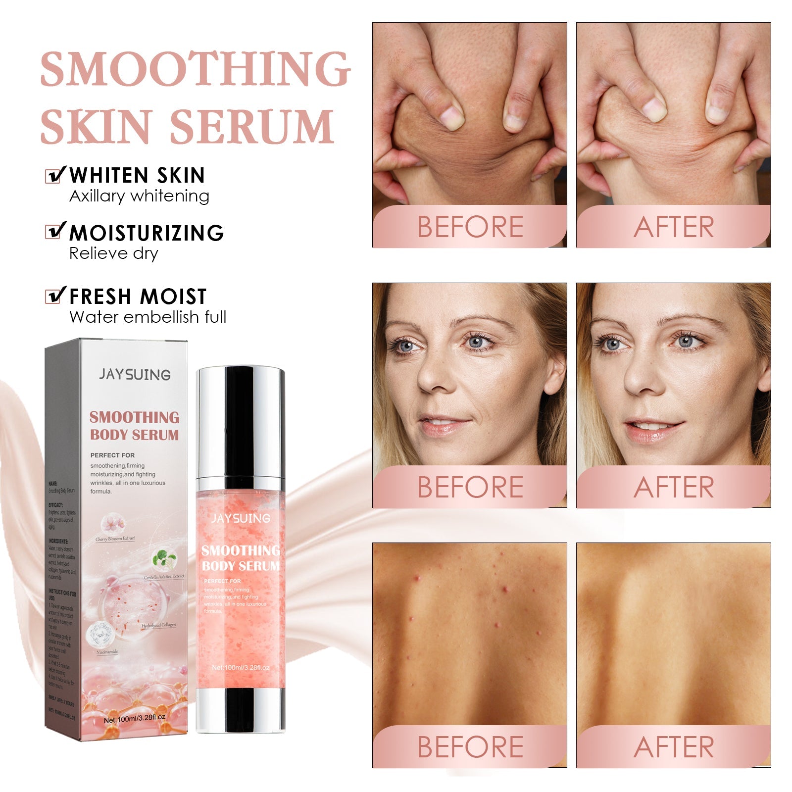 Smoothing Body Serum, Reduces Lines Moisturizes Skin Prevents Dryness And Cracks, And Repairs Skin Serum