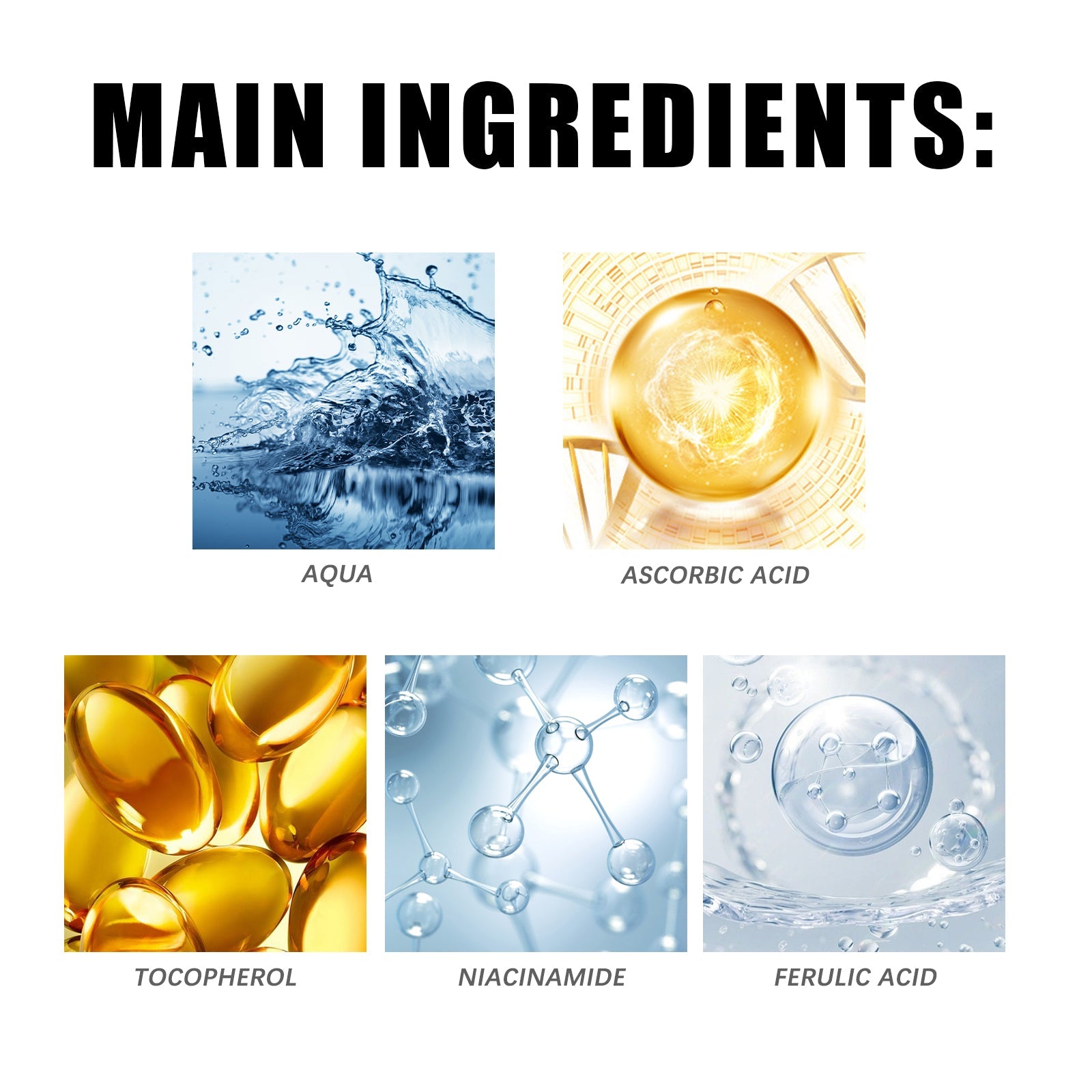 Ferulic Acid Serum, Lighten Fine Lines And Spots Revitalize Skin Delicate Pores Repair Dry Skin Moisturize