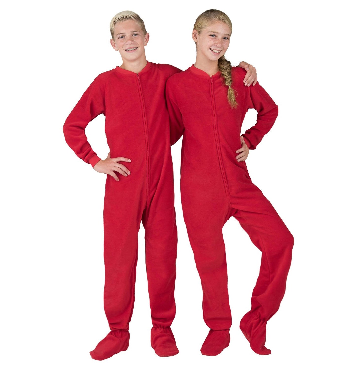 Family Matching Bright Red Fleece Onesie
