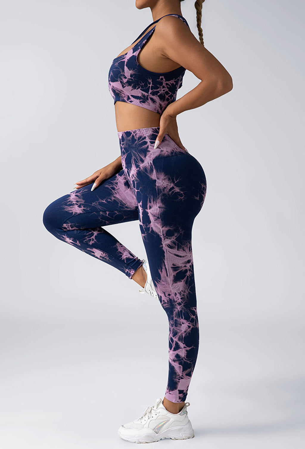 Women Scrunch Workout Leggings Butt Lifting High Waisted Yoga Pants - Seamless Tie Dye Booty Gym Tights