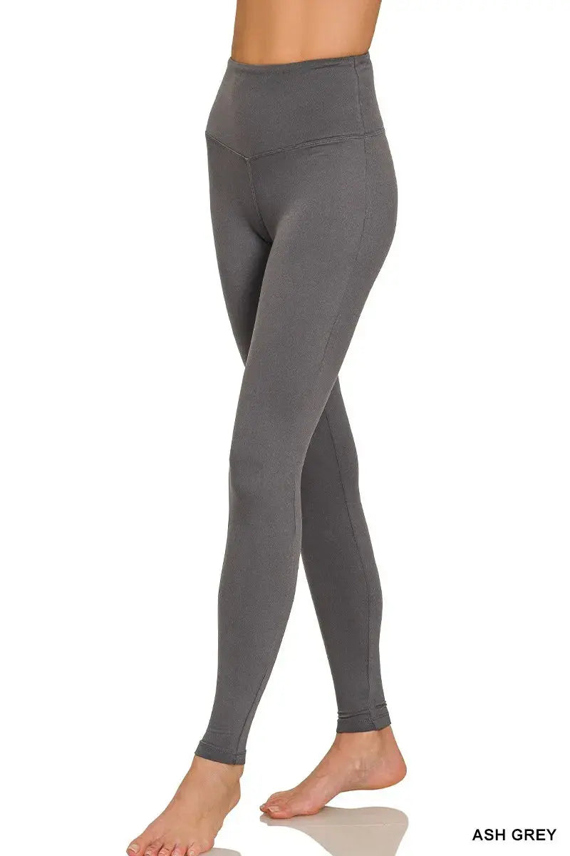 Zenana Premium Wide Waistband Microfiber Leggings