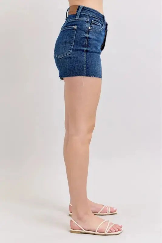 Judy Blue Jeans - Full Size High Waist Criss-Cross Waistband Denim Shorts