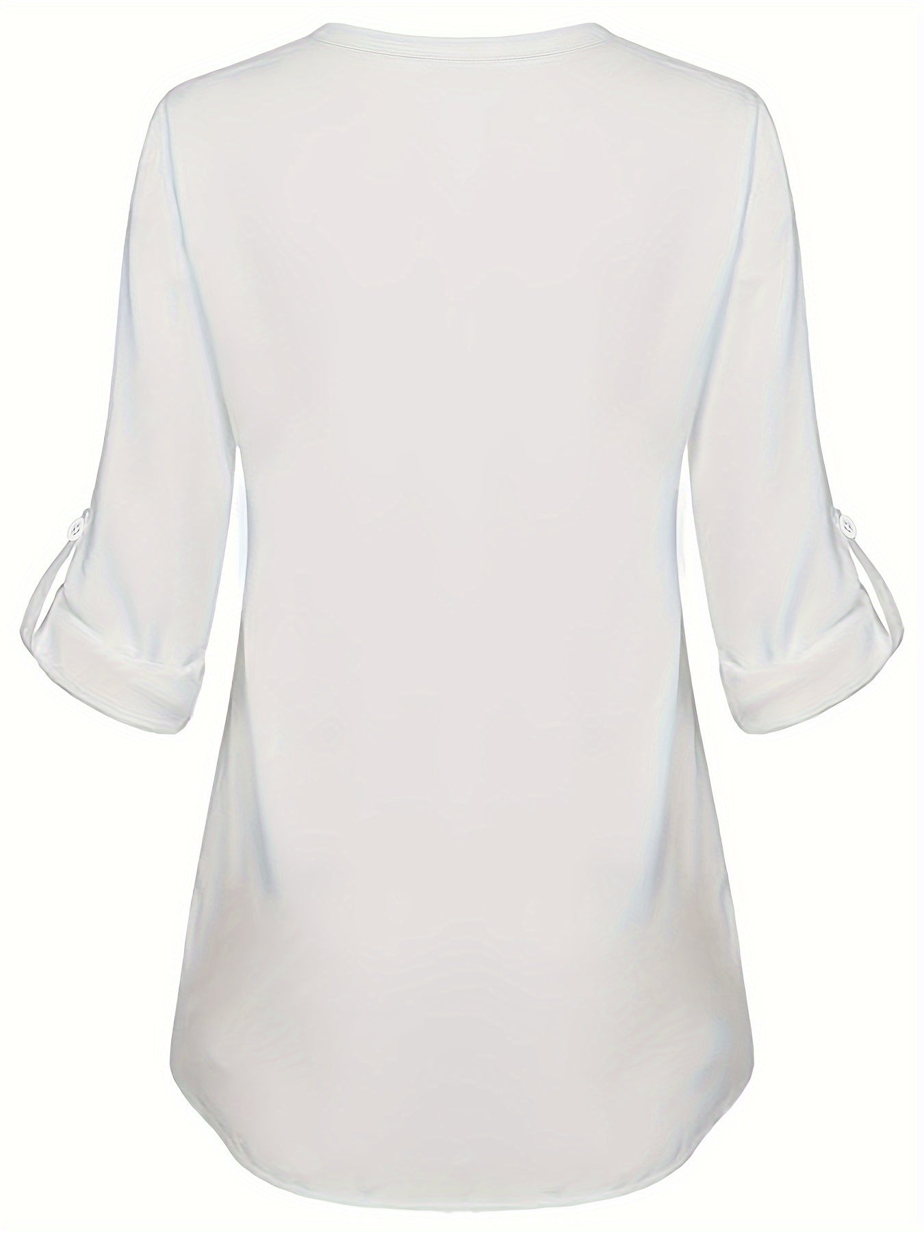 Women's Pearl Button Blouse - Long Sleeved Casual Versatile Top