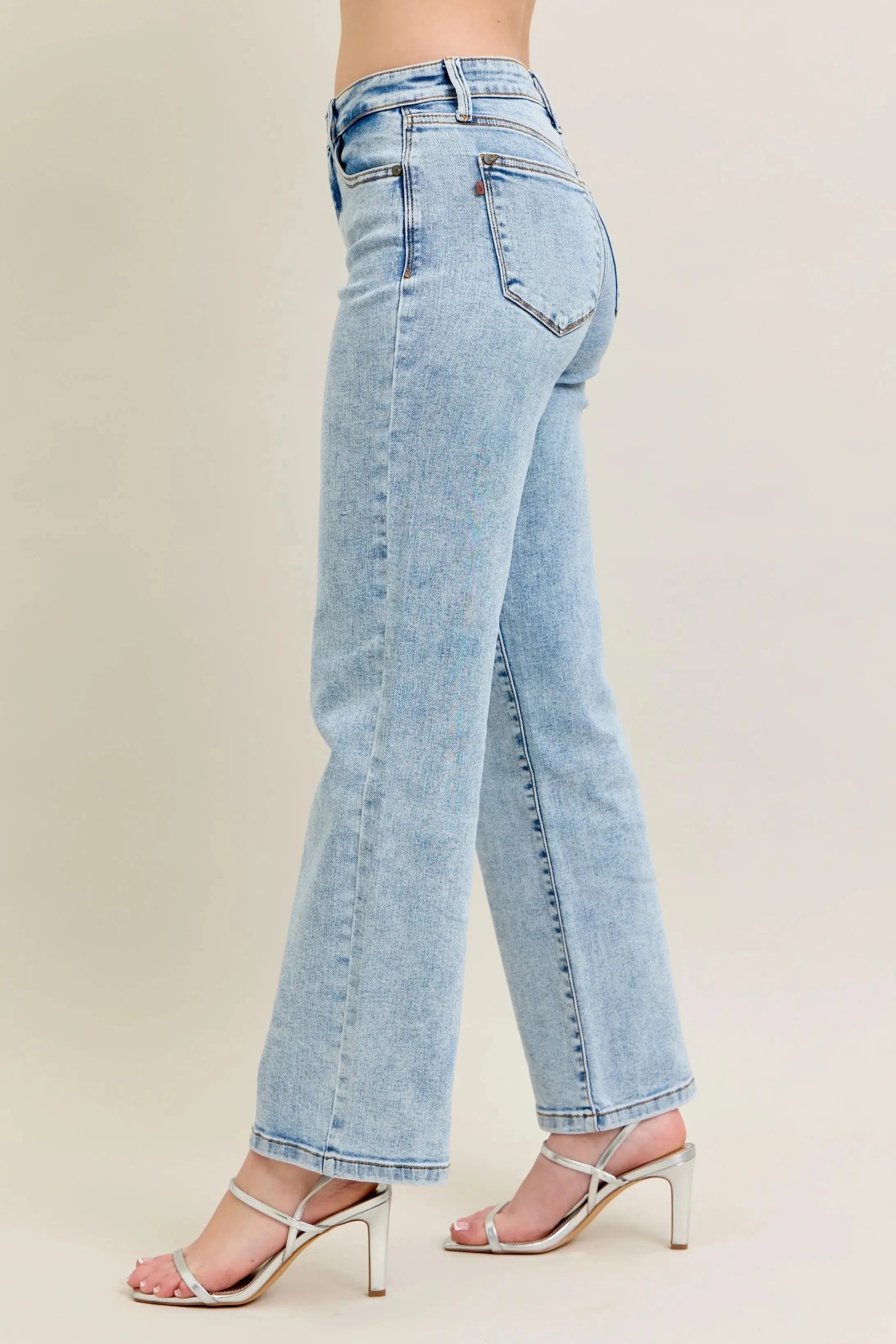 High Waist Stone Wash Straight Leg Judy Blue Jeans – Full & Plus Size
