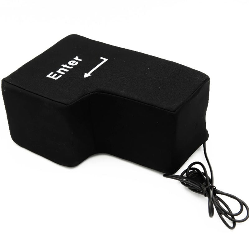 Office Computer Jumbo USB Big Enter Key Pillow USB Gadgets Desktop Nap Pillow Anti-Stress Hand Tool for Laptop Novelty Gift