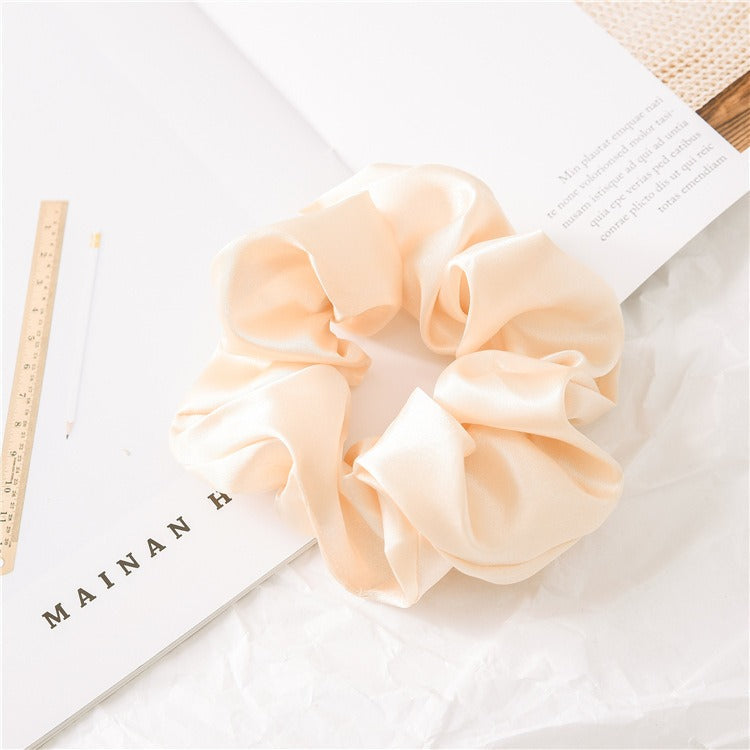 Women Silk Scrunchie Elastic Handmade Multicolor Hair Band Ponytail Holder Headband Hair Accessories 1PC Satin Silk Solid Colo