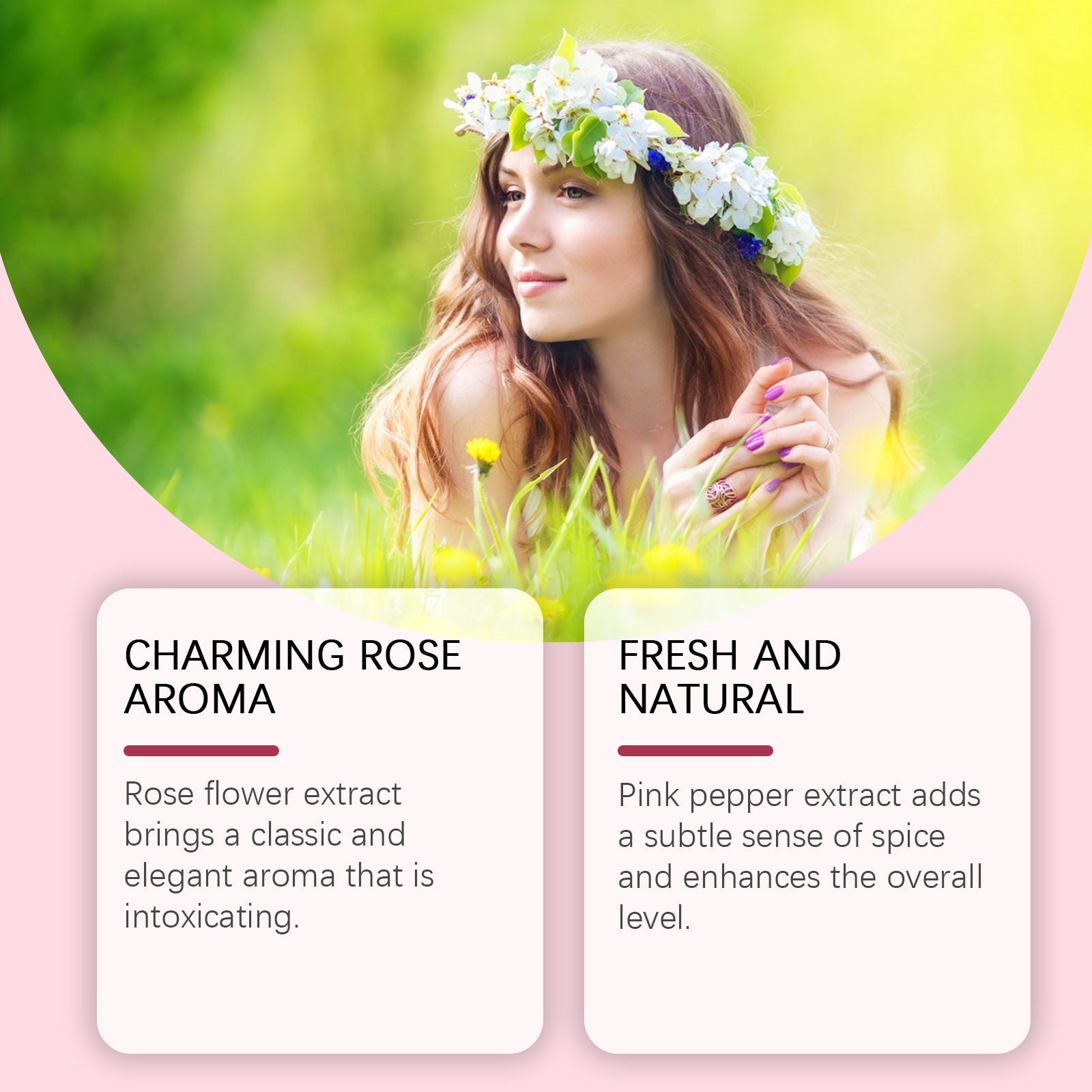 Rose Fragrance Fresh Powder Perfume, Natural Fragrance Niche Charming Charm Perfume Pheromone Fragrance Eau De Toilette