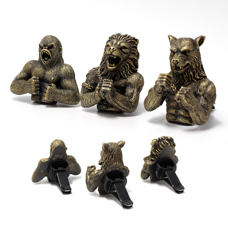 Resin Fighting Animal Set Car Fragrance Clip Decoration Creative Automotive Supplies Car Interior Decoration