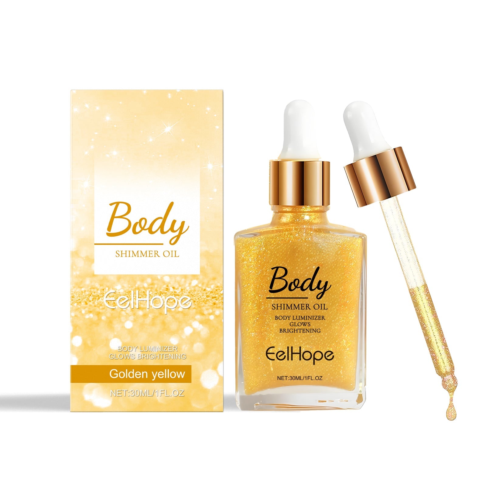 Body Glitter Oil, Facial Body Liquid Highlighter Moisturizer Easy To Apply Party Focus Brightening